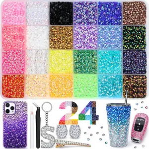 30000Pcs 3mm Jelly Flatback Rhinestones, Bedazzling Kit for Nail Art, Shoes & DIY Diamond Art, Multi-Surface Craft Gems for Fabric, Glass, Plastic, Phone Cases & More, Perfect for DIY Crafting, Decoration & Creative Projects