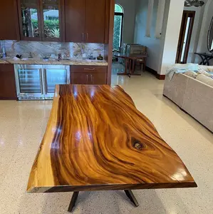 Solid Dining Table ~ Kiln Dried Live Edge Hardwoods~ Custom Orders ~ Monkey Pod, Teak, Mango, Tiger Wood