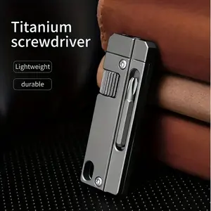 Multifunctional titanium alloy EDC tool, combining a screwdriver and adjustable hex wrench, is designed to be compact and lightweight, easy to carry, and suitable for daily maintenance, outdoor emergencies, and various scenarios