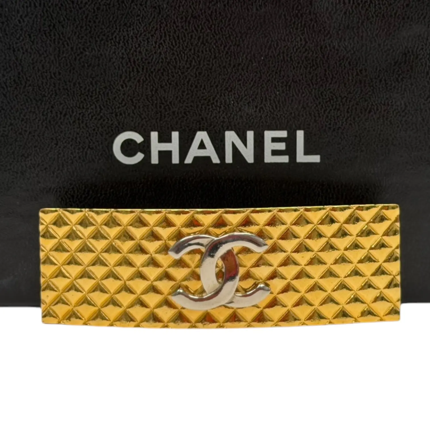 Pre-owned CHANEL Vintage Gold/Silver Barrette Hairclip