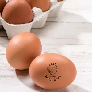 Laid With Love Rubber Stamp / Small 3/4" Traditional Stamper / Chicken Egg Carton Stamp / Modern Hen Design / Trendy Farmer Gift