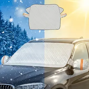 Car Windshield Cover, Heavy Duty Thick Protective Windscreen Cover - Snow Ice Frost Sun UV Dust Water Resistent - Pefect Fit for Cars SUVs All Years Summer/Winter