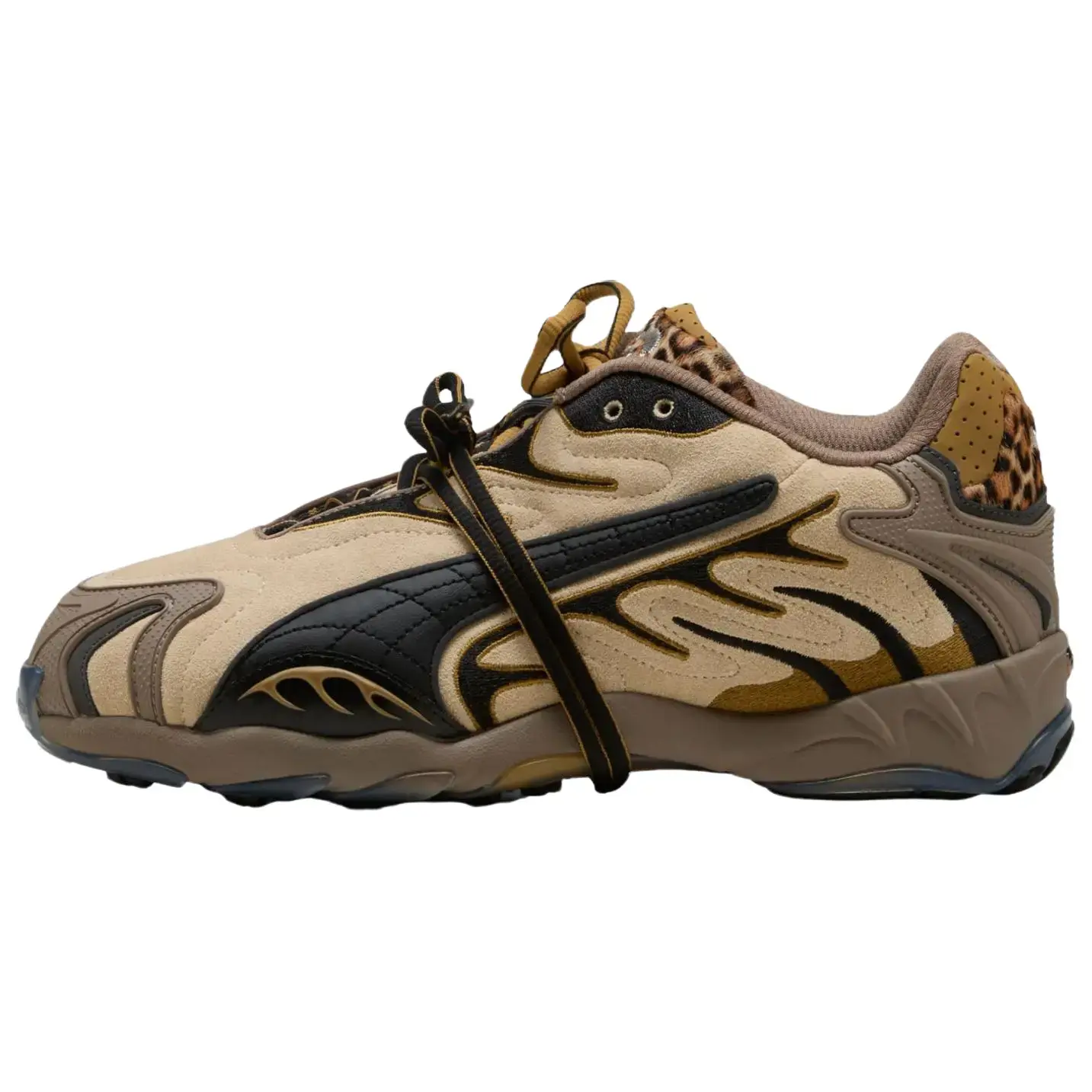 Puma A$AP Rocky x Puma Inhale 'Leopard' Men's Athletic Trainer Shoe - Round Toe, Laced-Up, All-Season Breathable Mesh, Leopard Accents, Cushioned Sole, Casual Urban Wear Sports Shoes