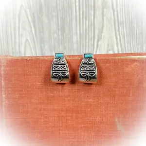 Western Boot Stitch Curled Earrings