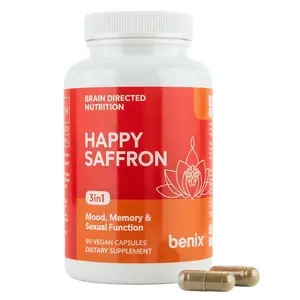 90 Capsules Saffron Extract Complex with Curcumin & Zinc – 100% Pure Vegan Supplement for Energy, Mood Balance, Eye & Heart Health Support – Gluten-Free Antioxidant Formula, 30-Day Supply (3 Capsules Daily)