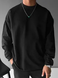 Men's Basic Long Sleeve Shirt, Solid Color Loose Fit, Soft Breathable Fabric, Casual Daily Wear, Perfect for All Body Types