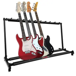 5Core Multi Guitar Rack Stand Floor 9 Slot Adjustable Flying V Guitars Holder