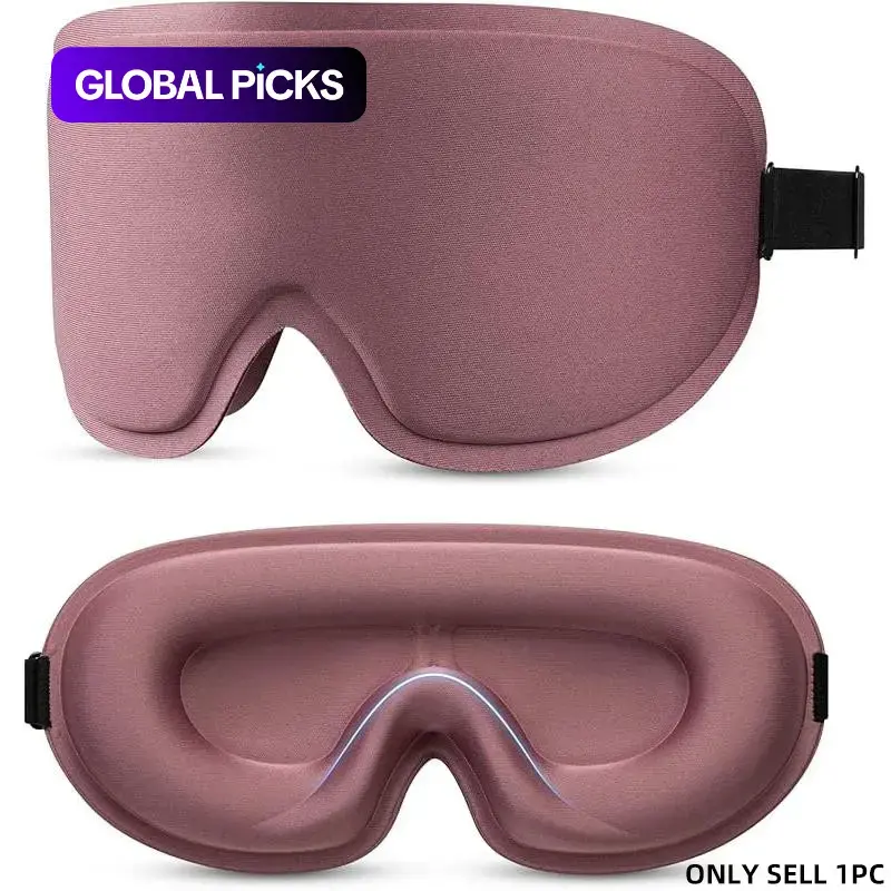 3D Deep Contoured Eye Cover for Sleeping, Adjustable Light Blocking Sleep Mask with Nose Pad Design, Eye Cover Mask for Sleeping, Yoga, Traveling