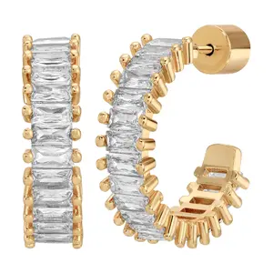 Baguette Hoop Earrings Baguette Hoop Earrings