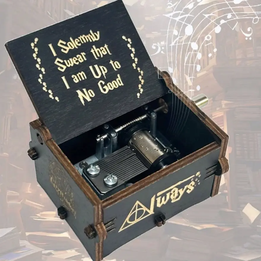 Hand-Cranked Musical Box Decor Hand-Cranked Musical Box Decor