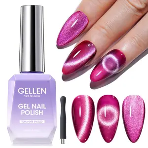 Gellen Rose Pink Cat Eye UV Gel Nail Polish, 18ml - Gentle, Long-Lasting Manicure Gel with Glitter, Magnet Stick for Daily Salon Nail Art Cosmetics