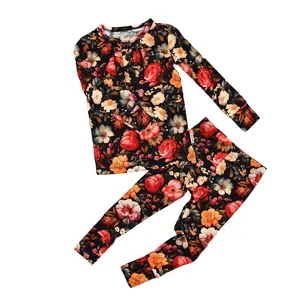 Lola Ruffle Two Piece Bamboo Kids Clothing Floral Gigi and Max