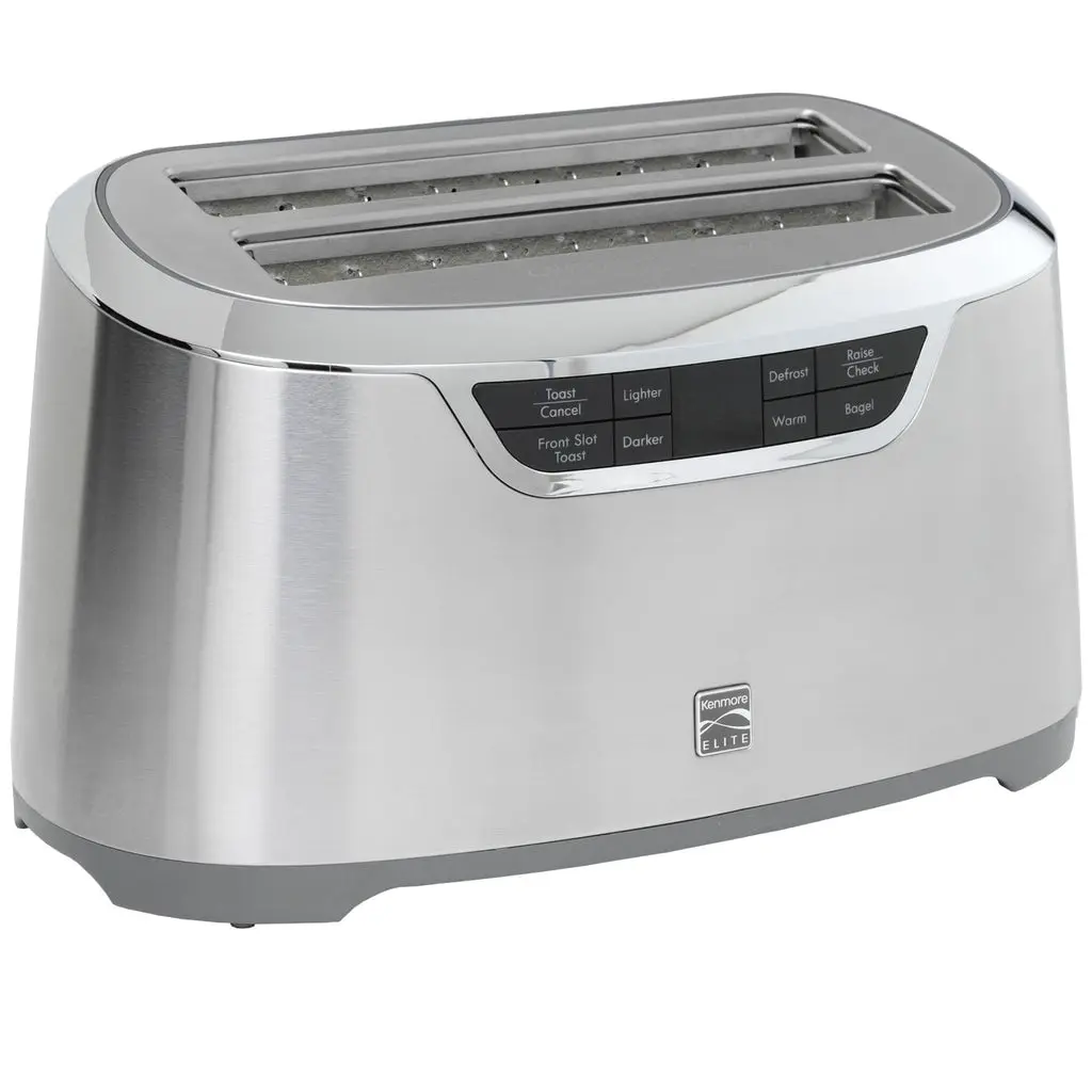 Kenmore KKELST4SS 120V Elite 4-Slice Silver Auto-Lift Long Slot Toaster - Stainless Steel