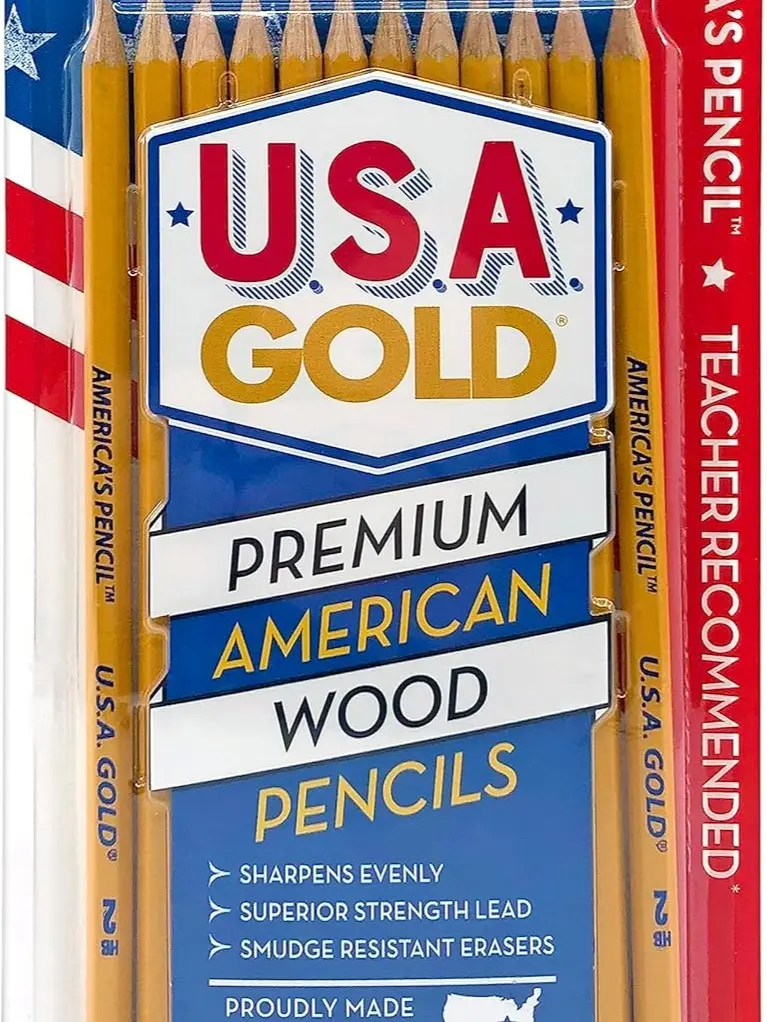 Write Dudes USA Gold Premium Cedar No. 2 Pre-Sharpened Pencils 12-Count (DDR56)