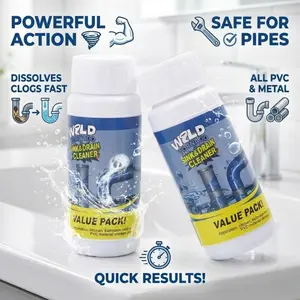 Powerful Drain Cleaning Formula, Drain Cleaner for Kitchen Sinks, Bathtubs, and Showers, Quickly Unclogs Clogged Pipes, Bathroom Cleaning Tool