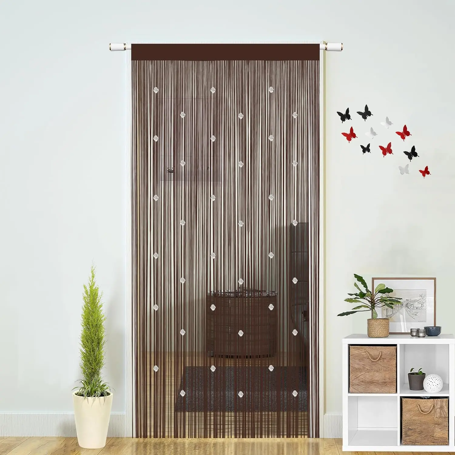 Beaded String Curtains for Doorways Boho Bedroom Decor  Door Wall Beads Closet Window Curtain Room Divider  Decorative (Coffee, 39" W x 79" L)