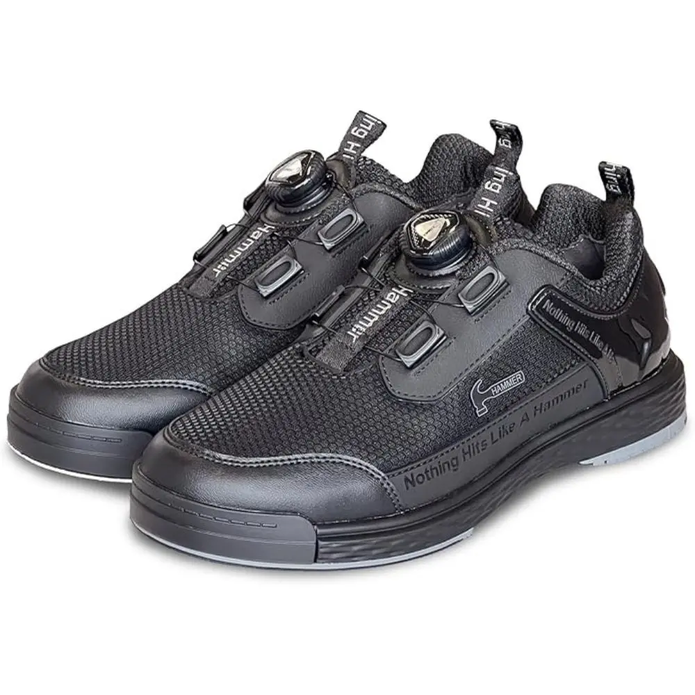 Hammer Power Diesel Night Bowling Shoes - Right Hand | DIAL UP A SECURE FIT: The Power Diesel shoe boasts a brand new to the line dial lacing system. | comes with the #6, #8 and #10 soles. It also comes with the Traditional, Grooved &Smooth Leather heels.