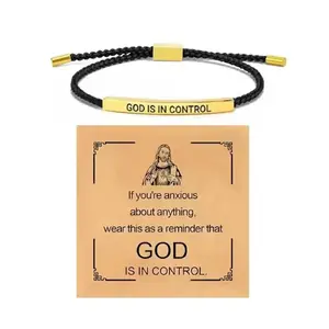 GOD IS IN CONTROL InspireBracelet - Unisex Simple Inspirational Jewelry with Clear Message for Everyday Wear Empowering Faith Reminder