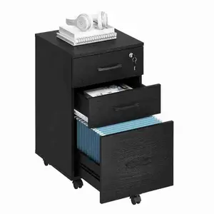 3 Drawer Mobile File Cabinet with Lock and Wheels, Under Desk for Bedroom Home Office,Perfect for Streamlined Deskside Document Management