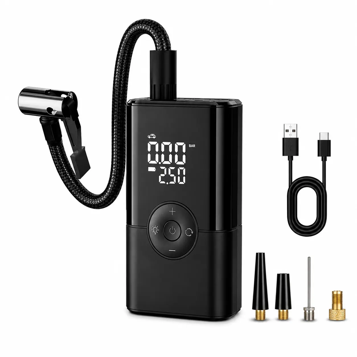 Cordless Tire Inflator Portable Air Compressor, Up to 160 PSI Car Tire Inflator, Cordless Air Pump, Portable Tire Pump with Gauge - Portable Tire Inflators for Car, Light Pickup, Bike and More