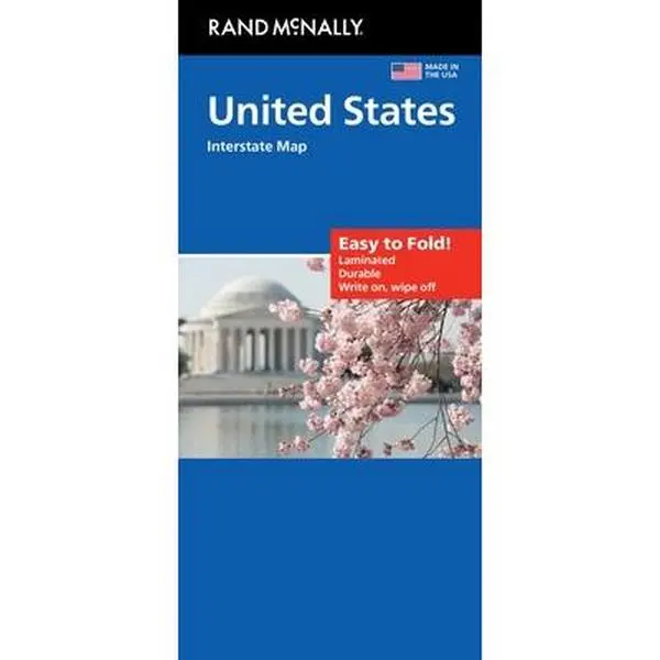 Rand McNally Easy-to-Fold United States Laminated Interstate Sheet Map, Educational Textbook for Schooling, Interstate Map
