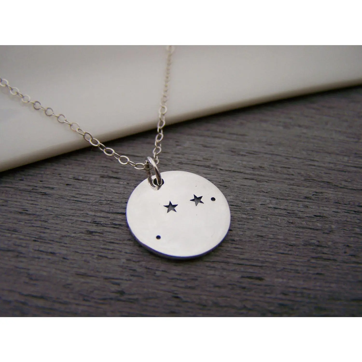 Aries Zodiac Constellation Sterling Silver Necklace
