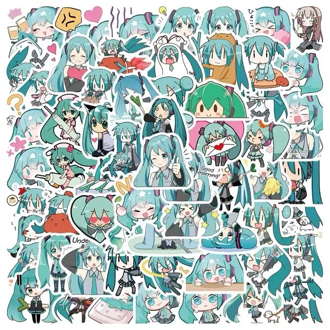 Miku And Teto Stickers for Laptop Water Bottle and Luggage 50+ Vocaloid Fans Sticker Pack Ideal for Customizing Belongings