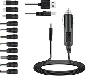 Universal 12V  Charger(Max 10A) + 5V DC Power ,with 11 Connectors for DVD Player,Camera,GPS, Speakers, Fans