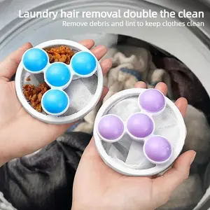 3pcs Washer Hair Filter Set, Floating Dehairing Tool No Power Needed, Commercial Cleaning Mesh Bag, Durable Material Easy Use, Various Laundry Needs