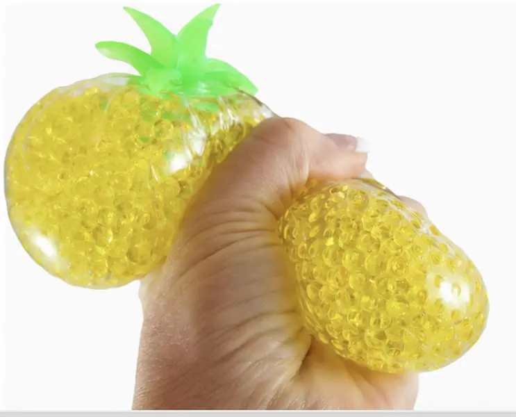 Lightweight Pineapple Orbeez Squishy Water Bead Fidget Toy - Sensory Fidgets with Shifting Moving Beads, Cute Soft Finger Stimulation Stress Relief Toy for Oddly Satisfying Anxiety Relief