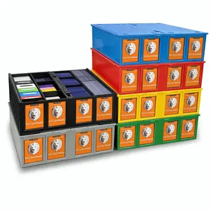 1 Count Collectible Card Storage Box, Holds 3200 Cards, Each Box Includes 8 Dividers And 8 Top Hard Sleeves, Multiple colors to choose from