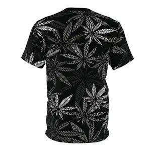 Botanical Bliss Cannabis Leaf Print T-Shirt