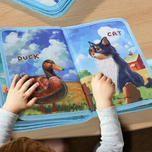 Early Learning Touch Book for Babies, Learning Activity Book, Cartoon Animal Farm Theme Alphabet Book, Infant Fabric Book, Early Education Material, Newborn Gift
