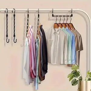 10 Pcs Space Saving Magic Hangers Sturdy Plastic Holder Heavy For Dorms Apartments Small Closet, Hanging Clothes Organizer
