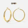 GANIA Gold-Tone & Silver-Tone Hoop Earrings for Women – Brass Base, Lightweight Multi-Size Hoops Set (30/40/50/60mm), Daily Jewelry Gift for Girlfriend Wife Mom