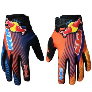 New kim 6-color orange power off-road motorcycle riding gloves - touchscreen compatible, anti-slip, full finger
