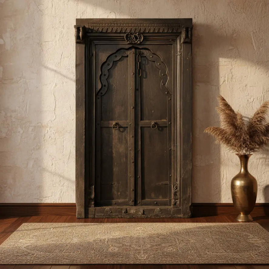 Ranch Style Antique Teak Wood Indian Door With Frame Ranch Style Antique Teak Wood Indian Door With Frame