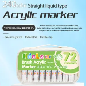 Guangna New Upgraded Acrylic Paint Markers, Brush Markers, Solid Ink, Smooth Application, Comprehensive Colors, Ideal for Handicrafts and Art Supplies