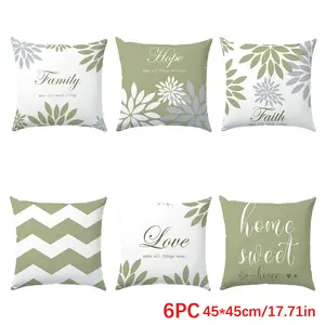 Bohemian Style Light Geometric Petal Pattern Decorative Pillow Covers, Set of 6 with Invisible Zipper, Easy to Clean