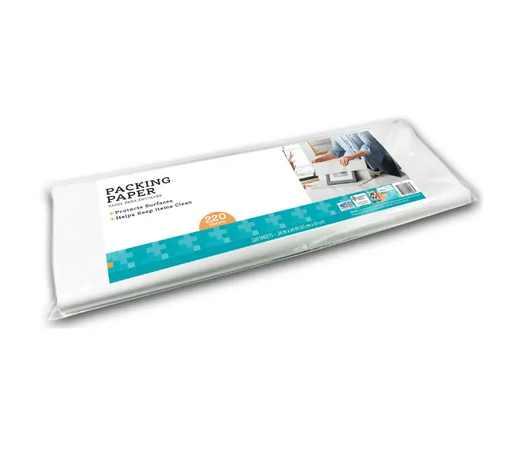 24 in x 24 in White Packing Paper for Moving & Shipping, 220 Sheets, 7.22 lb - Ideal for Shipping and Moving Supplies