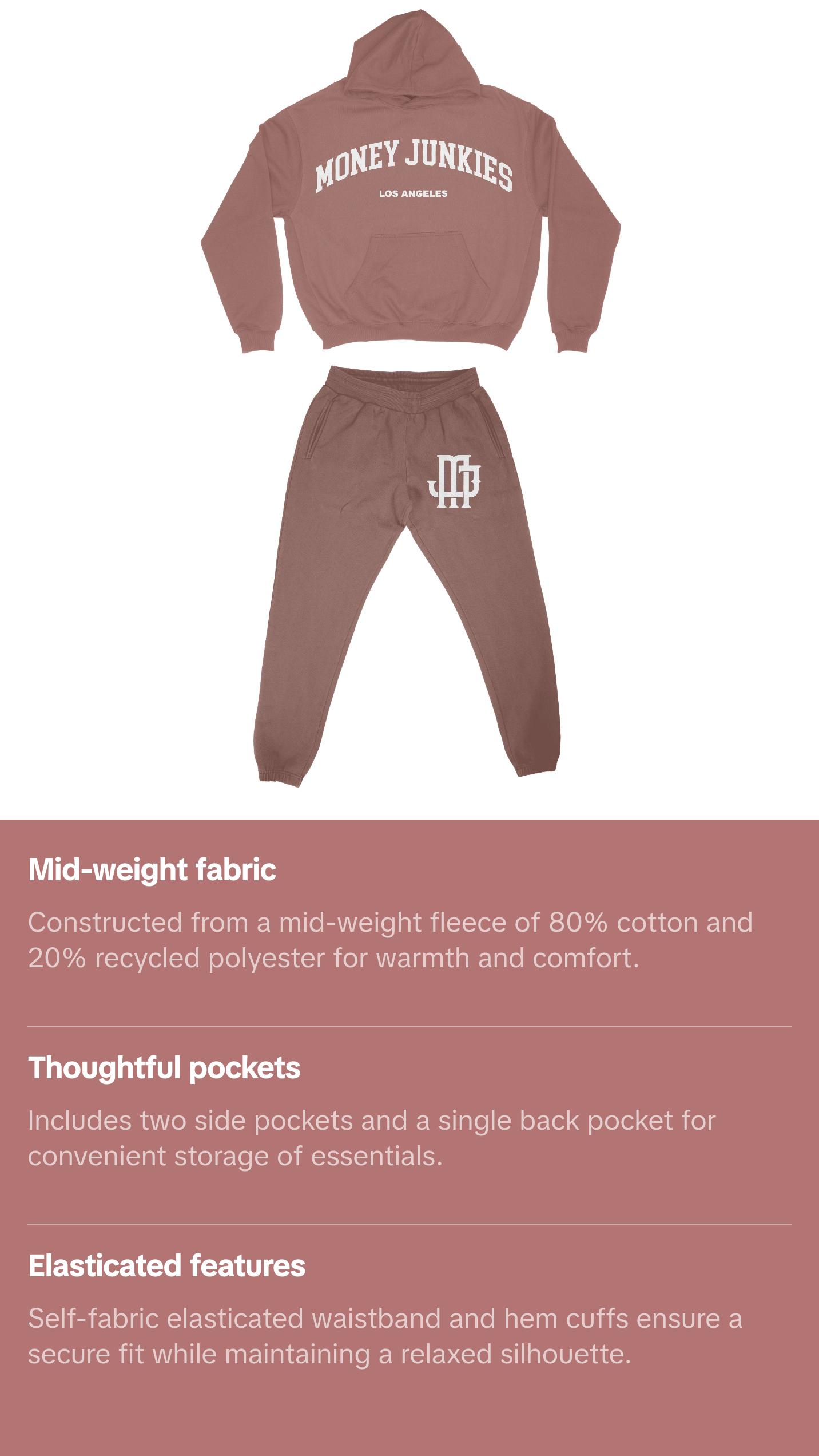 Essentials Money Junkies  Women’s Sweatsuit Set Fleece Womenswear Overalls Pocket