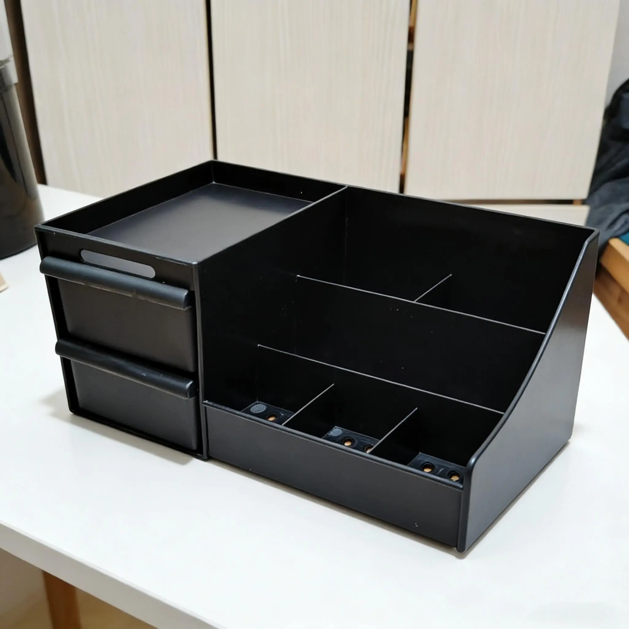 Modern Makeup Organizer Box, Durable Plastic Bathroom Storage, Multilayer Storage, Desktop Cosmetics Display, Essential Beauty & Fragrance Holder, Cosmetic Organizers