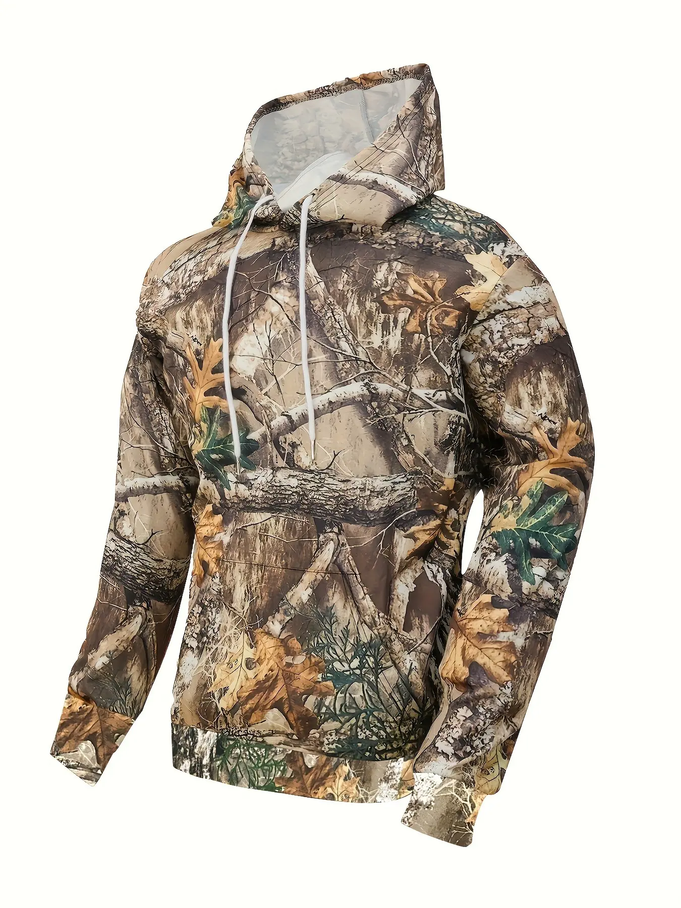 Men's casual hoodie, novelty sweater 3d branch camouflage printed sweatshirt, men's and women's jumper hooded sweatshirt, Long Sleeve