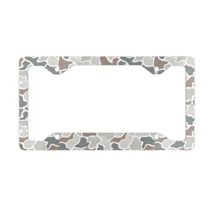 Everything Seamless Camo Metal License Plate Frame - Frame with Duck Camouflage Design | Hunting Season | Hunter Accessories | Camouflage Style