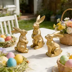 Easter Bunny Set for Home Decor, Style Easter Decoration for Living Room & Garden, Small Ornament for Yard & House