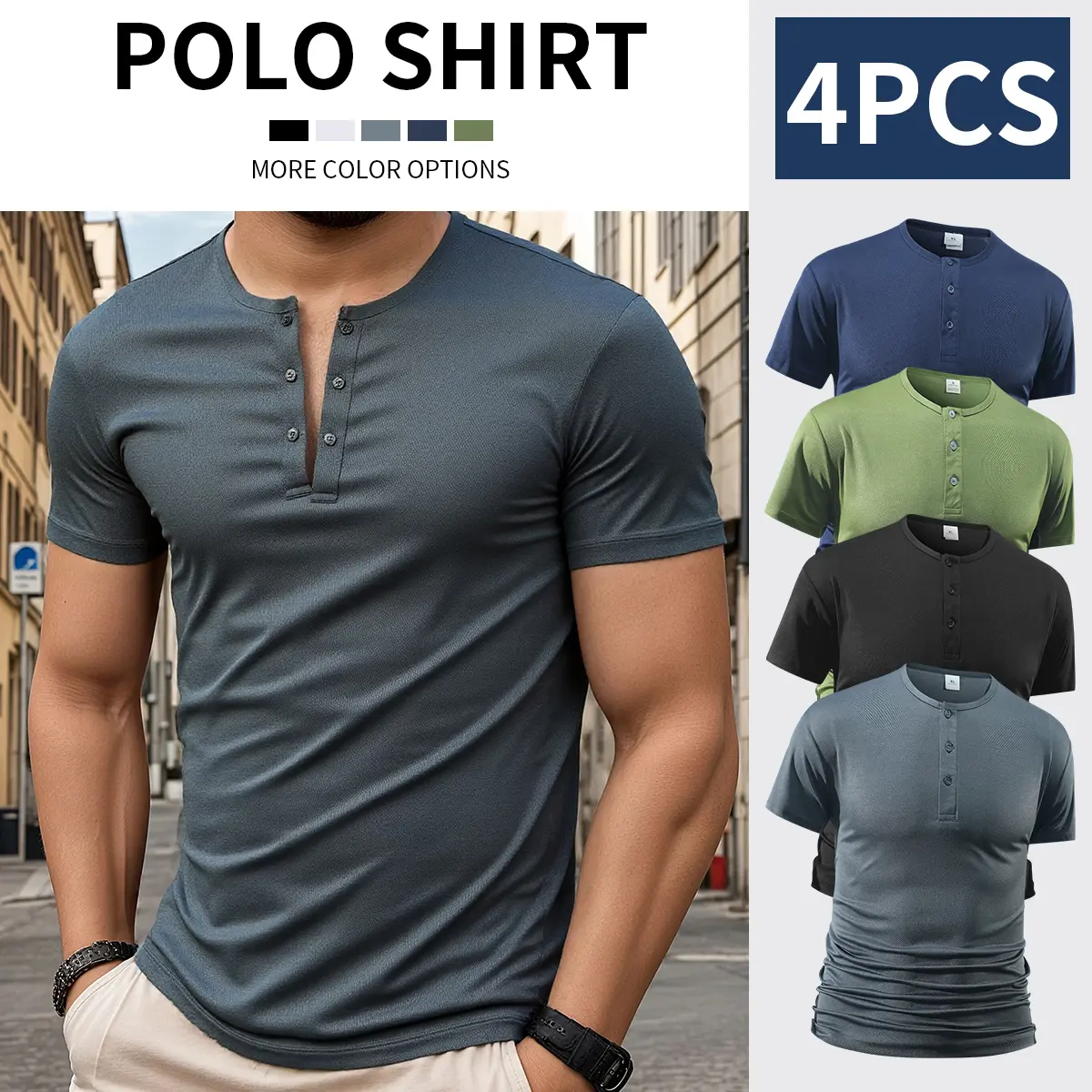 Gray + Black + Green + Navy Blue