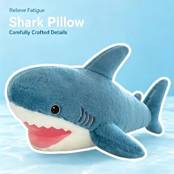 Cute Shark Sleeping Pillow Plush Toy Cushion Sofa Bed Hugging Doll Doll Boy's Gift