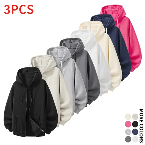 Mens #SohoChic Casual Solid Color Loose Hoodie, Menswear Tops, 3-Pcs Set Suitable For Campus & City Stroll