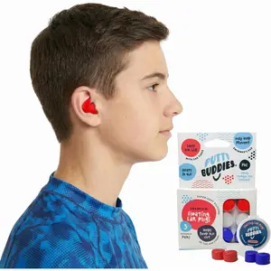 Floating Putty Buddies Swim plugs Doctor-Invented, Made USA, Moldable Premium Silicone Plugs Help Prevent Swimmer's 3 Pair Pack Red/Whe/Blue