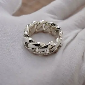 925 Silver Cuban Link Ring